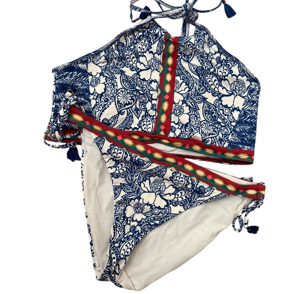 Loft White & Blue Floral Bikini